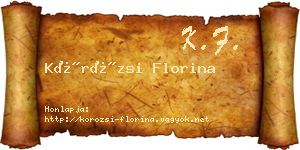 Körözsi Florina névjegykártya